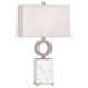 Robert Abbey - S405 - One Light Table Lamp - Oculus - Antique Silver w/ White Marble