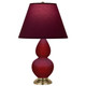 Robert Abbey - SA10P - One Light Accent Lamp - Small Double Gourd - Sangria Glazed Ceramic w/Antique Natural Brass