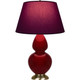 Robert Abbey - SA20P - One Light Table Lamp - Double Gourd - Sangria Glazed Ceramic w/Antique Natural Brass