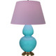 Robert Abbey - 1740L - One Light Table Lamp - Double Gourd - Egg Blue Glazed Ceramic w/Antique Natural Brass