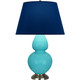 Robert Abbey - 1741N - One Light Table Lamp - Double Gourd - Egg Blue Glazed Ceramic w/Antique Silver