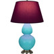 Robert Abbey - 1741P - One Light Table Lamp - Double Gourd - Egg Blue Glazed Ceramic w/Antique Silver