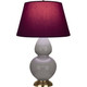 Robert Abbey - 1748P - One Light Table Lamp - Double Gourd - Smokey Taupe Glazed Ceramic w/Antique Natural Brass