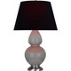 Robert Abbey - 1750K - One Light Table Lamp - Double Gourd - Smokey Taupe Glazed Ceramic w/Antique Silver