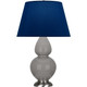 Robert Abbey - 1750N - One Light Table Lamp - Double Gourd - Smokey Taupe Glazed Ceramic w/Antique Silver