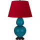 Robert Abbey - 1752R - One Light Table Lamp - Double Gourd - Peacock Glazed Ceramic w/Deep Patina Bronze