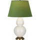 Robert Abbey - 1754G - One Light Table Lamp - Double Gourd - Bone Glazed Ceramic w/Antique Natural Brass