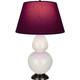 Robert Abbey - 1755P - One Light Table Lamp - Double Gourd - Bone Glazed Ceramic w/Deep Patina Bronze
