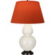 Robert Abbey - 1755T - One Light Table Lamp - Double Gourd - Bone Glazed Ceramic w/Deep Patina Bronze