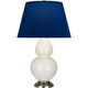Robert Abbey - 1756N - One Light Table Lamp - Double Gourd - Bone Glazed Ceramic w/Antique Silver