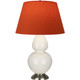 Robert Abbey - 1756T - One Light Table Lamp - Double Gourd - Bone Glazed Ceramic w/Antique Silver