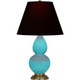 Robert Abbey - 1760K - One Light Accent Lamp - Small Double Gourd - Egg Blue Glazed Ceramic w/Antique Natural Brass