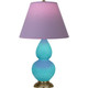 Robert Abbey - 1760L - One Light Accent Lamp - Small Double Gourd - Egg Blue Glazed Ceramic w/Antique Natural Brass