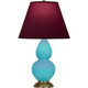 Robert Abbey - 1760P - One Light Accent Lamp - Small Double Gourd - Egg Blue Glazed Ceramic w/Antique Natural Brass