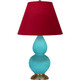 Robert Abbey - 1760R - One Light Accent Lamp - Small Double Gourd - Egg Blue Glazed Ceramic w/Antique Natural Brass