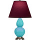 Robert Abbey - 1761P - One Light Accent Lamp - Small Double Gourd - Egg Blue Glazed Ceramic w/Antique Silver