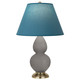 Robert Abbey - 1768B - One Light Accent Lamp - Small Double Gourd - Smokey Taupe Glazed Ceramic w/Antique Natural Brass
