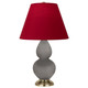 Robert Abbey - 1768R - One Light Accent Lamp - Small Double Gourd - Smokey Taupe Glazed Ceramic w/Antique Natural Brass