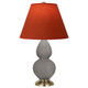 Robert Abbey - 1768T - One Light Accent Lamp - Small Double Gourd - Smokey Taupe Glazed Ceramic w/Antique Natural Brass