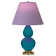 Robert Abbey - 1771L - One Light Accent Lamp - Small Double Gourd - Peacock Glazed Ceramic w/Antique Natural Brass