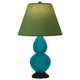 Robert Abbey - 1772G - One Light Accent Lamp - Small Double Gourd - Peacock Glazed Ceramic w/Deep Patina Bronze