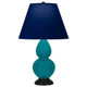 Robert Abbey - 1772N - One Light Accent Lamp - Small Double Gourd - Peacock Glazed Ceramic w/Deep Patina Bronze