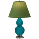 Robert Abbey - 1773G - One Light Accent Lamp - Small Double Gourd - Peacock Glazed Ceramic w/Antique Silver