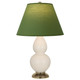 Robert Abbey - 1774G - One Light Accent Lamp - Small Double Gourd - Bone Glazed Ceramic w/Antique Natural Brass