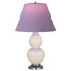 Robert Abbey - 1776L - One Light Accent Lamp - Small Double Gourd - Bone Glazed Ceramic w/Antique Silver