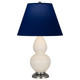 Robert Abbey - 1776N - One Light Accent Lamp - Small Double Gourd - Bone Glazed Ceramic w/Antique Silver