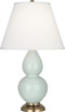 Robert Abbey - 1786X - One Light Accent Lamp - Small Double Gourd - Celadon Glazed Ceramic w/Antique Natural Brass