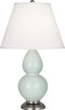 Robert Abbey - 1788X - One Light Accent Lamp - Small Double Gourd - Celadon Glazed Ceramic w/Antique Silver