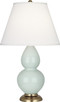 Robert Abbey - 1789X - One Light Table Lamp - Double Gourd - Celadon Glazed Ceramic w/Antique Natural Brass