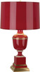 Robert Abbey - 2505 - One Light Accent Lamp - Annika - Red Lacquered Paint Natural Brass w/Ivory Crackle