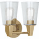 Robert Abbey - 255C - Two Light Wall Sconce - Wheatley - MODERN BRASS