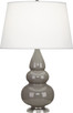 Robert Abbey - 289X - One Light Accent Lamp - Small Triple Gourd - Smoky Taupe Glazed Ceramic w/Antique Silver