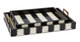 Currey and Company - 1200-0451 - Tray Set of 2 - Arrow Collection - Black/White/Natural/Brass