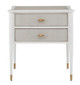 Currey and Company - 3000-0191 - Nightstand - Aster - Off-White/Fog/Brass