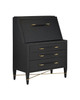 Currey and Company - 3000-0268 - Secretary Desk - Verona - Black/Natural/Champagne/Silver