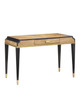 Currey and Company - 3000-0272 - Writing Desk - Kallista - Taupe/Caviar Black/Polished Brass/Black