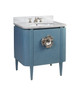 Currey and Company - 3800-0005 - Vanity with Sink - Briallen - Laquered Blue Linen/Natural/White/Polished Nickel