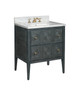 Currey and Company - 3800-0009 - Vanity with Sink - Santos - Vintage Navy/Natural/White/Brushed Brass/Polished Nickel