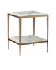 Currey and Company - 4000-0236 - Side Table - Oblique - Natural/Antique Brass