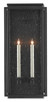 Currey and Company - 5500-0041 - Two Light Outdoor Wall Sconce - Wright - Midnight Black/Clear Seeded
