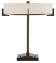 Currey and Company - 6000-0438 - Three Light Table Lamp - Jacobi - Antique Brass/Black
