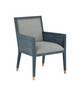 Currey and Company - 7000-0852 - Armchair - Santos - Vintage Navy/Satin Brass