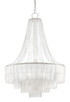 Currey and Company - 9000-0159 - Seven Light Chandelier - Vintner - Opaque White/Contemporary Silver Leaf