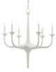 Currey and Company - 9000-0255 - Six Light Chandelier - Albion - Gesso White