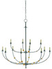 Currey and Company - 9000-0331 - 12 Light Chandelier - Balladier - Hiroshi Gray/Contemporary Gold Leaf