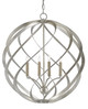 Currey and Company - 9000-0507 - Four Light Chandelier - Roussel - Contemporary Silver Leaf